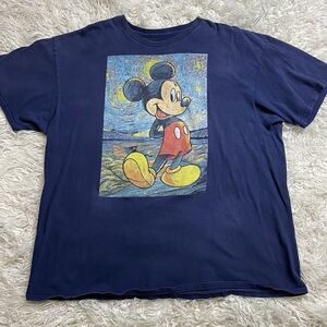 Disney Mickey Mouse Van Gogh Starry Night T-Shirt Men's Size 2XL XXL Navy Blue